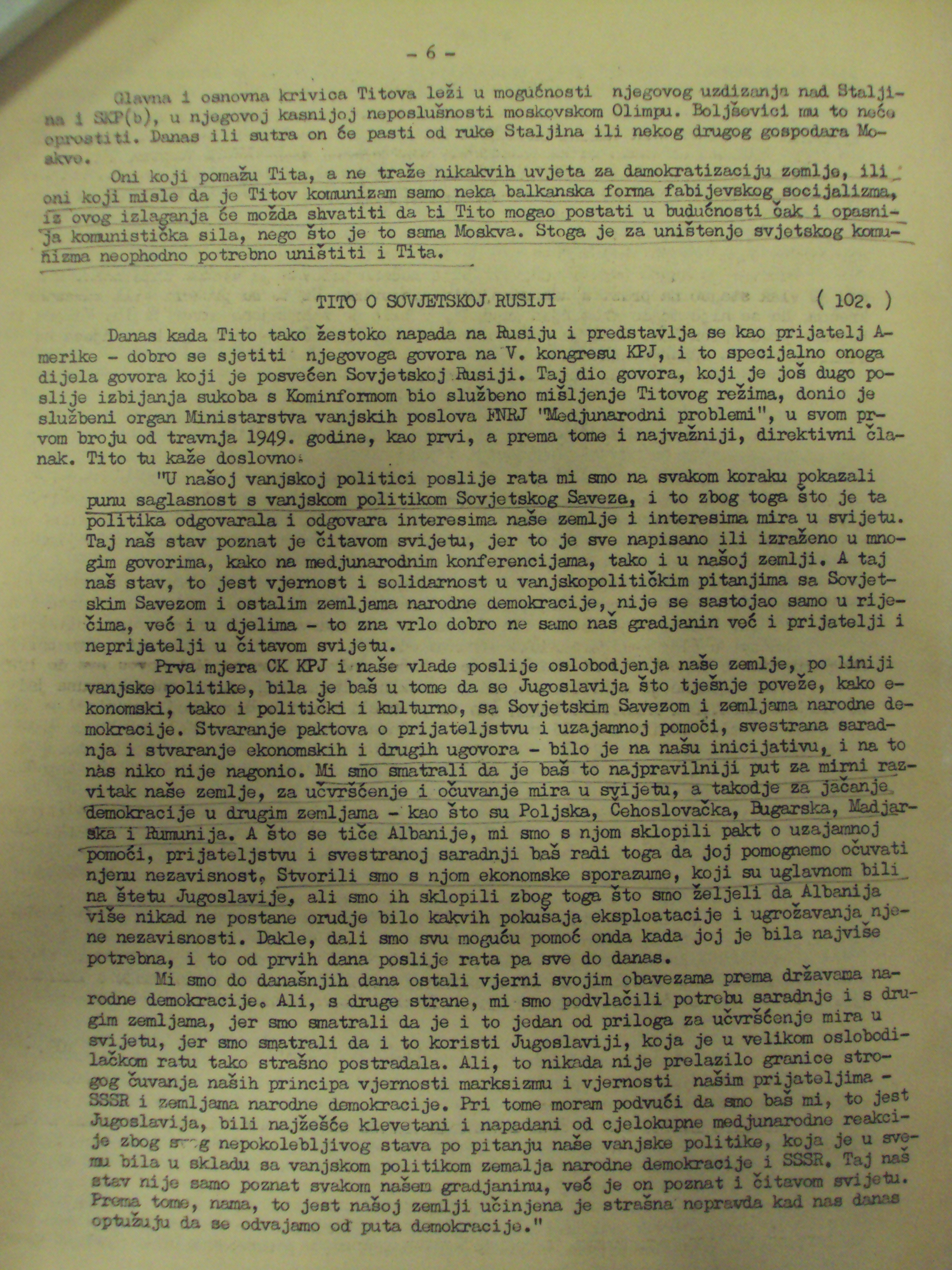 Juretić, Augustin. “Suština sukoba Kominform – Tito” [The essence of the Cominform conflict – Tito] (Hrvatski dom), 1950. Article 