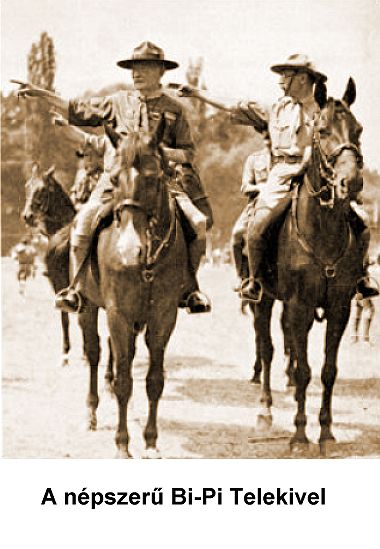 Lord Baden-Powell and count Pál Teleki at the grand opening of World Scout Jamboree at Gödöllő, Hungary, Summer of 1933.