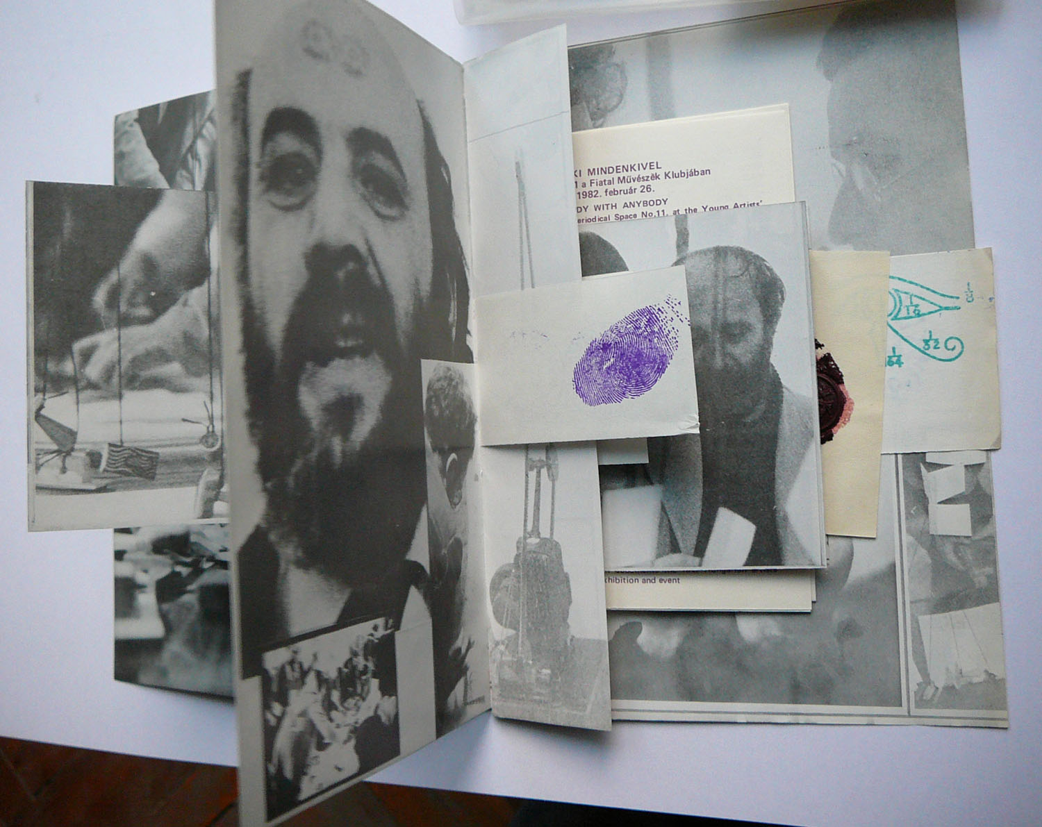 inside of the bookwork catalogue Everybody with Anybody, Artpool, 1982