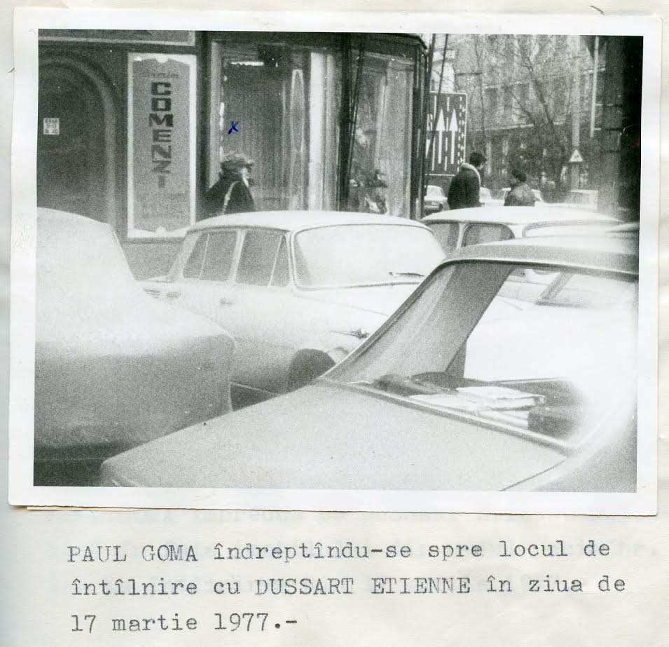 Picture taken during Paul Goma's surveillance, 17 March 1977