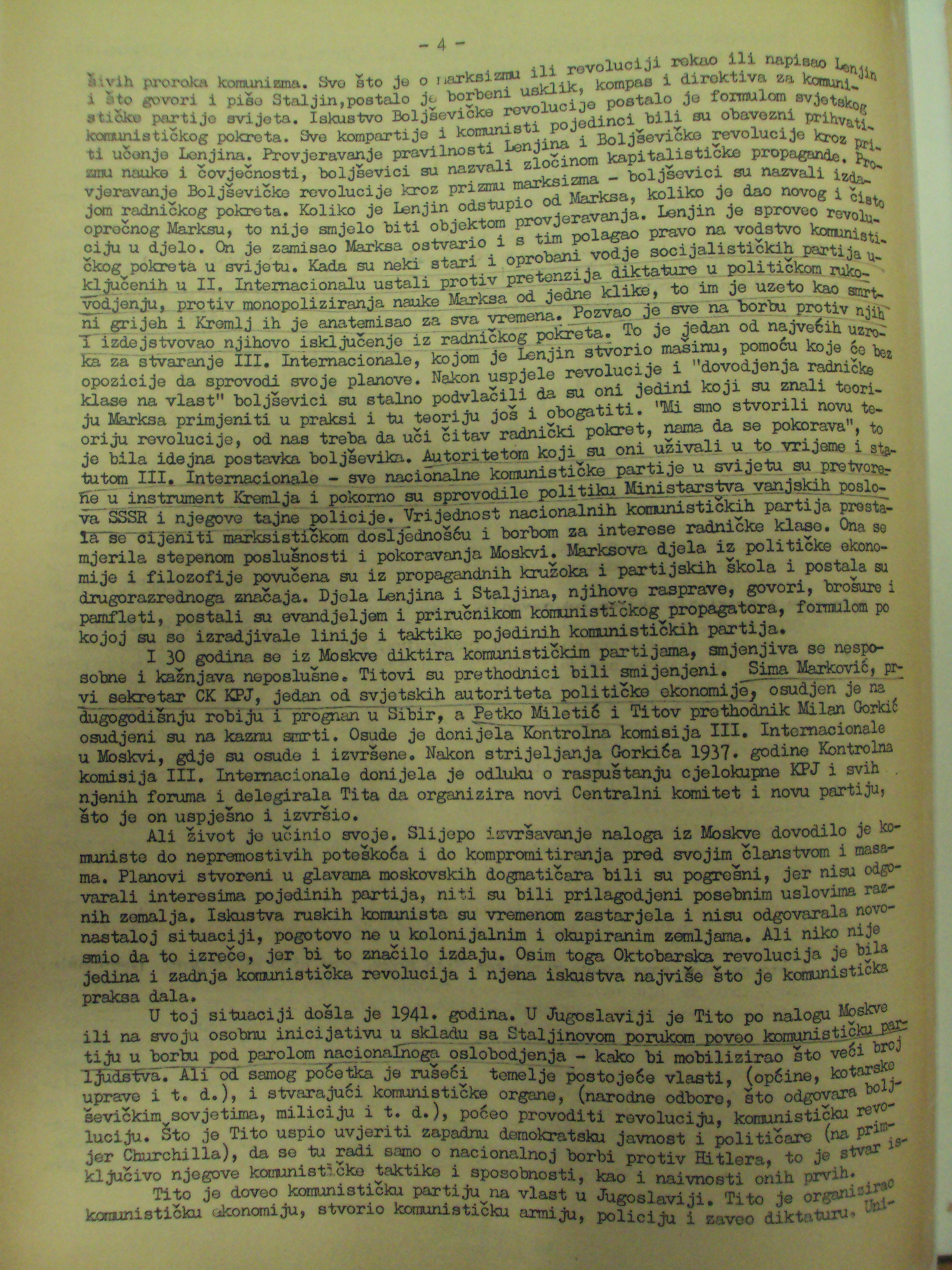 Juretić, Augustin. Suština sukoba Kominform – Tito (Hrvatski dom), 1950. Članak.