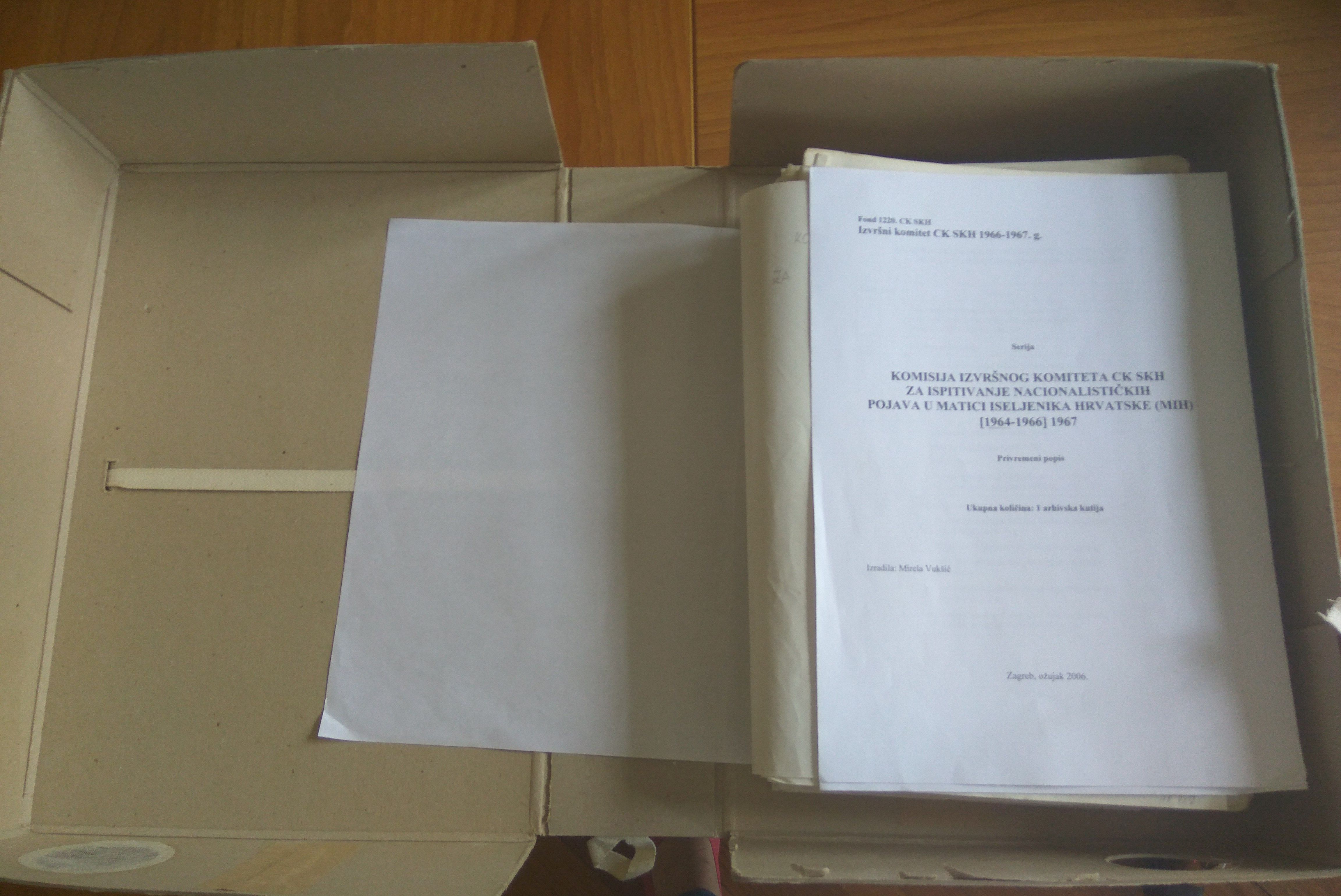 Box Nr. 1 of the Commission for the examination of nationalist phenomena in the Emigrant Foundation of Croatia (2017-05-23)