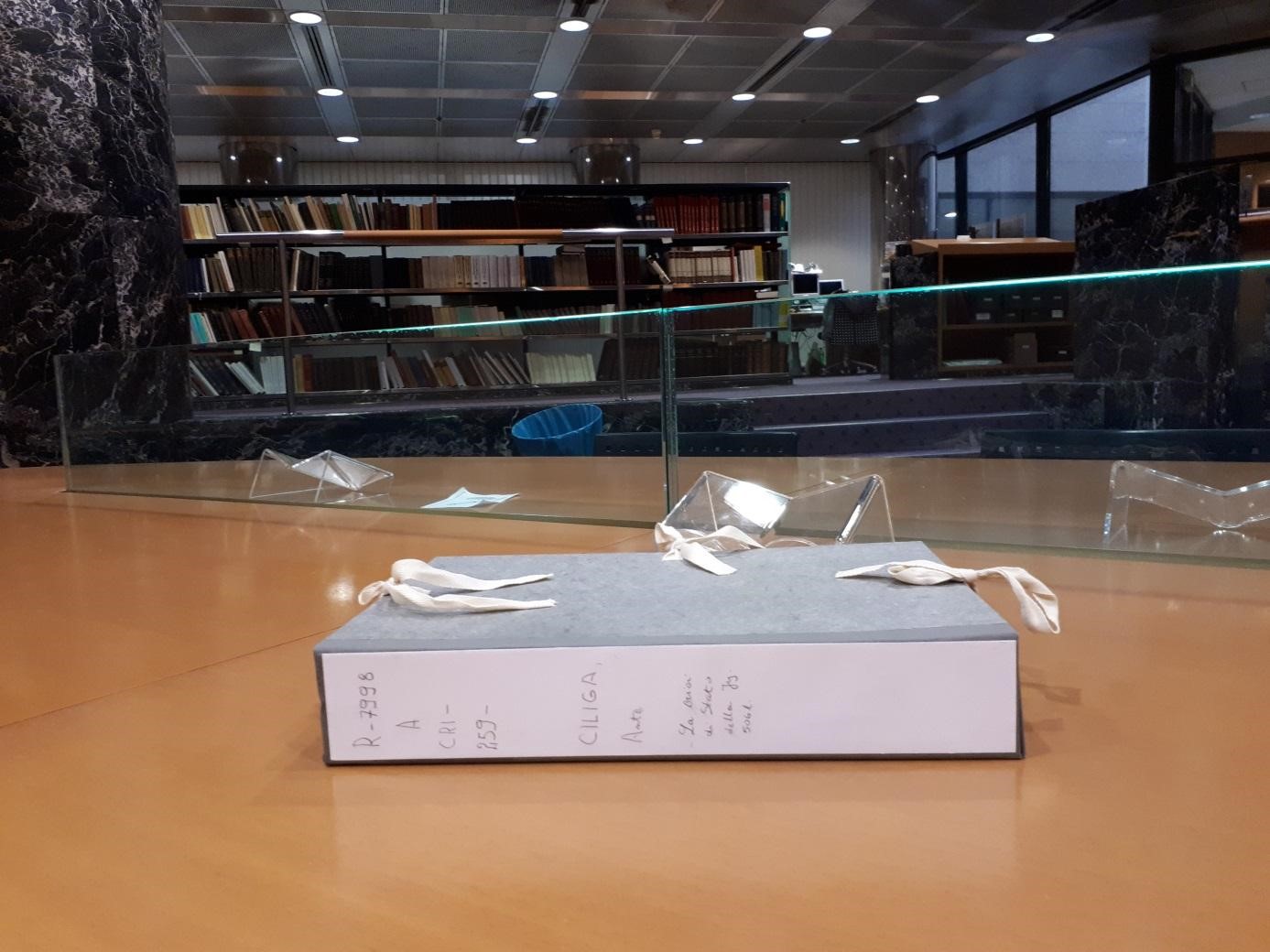 An archival box from the Ante Ciliga Collection in the National and University Library in Zagreb.  