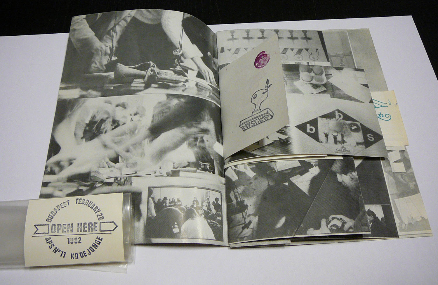 inside of the bookwork catalogue Everybody with Anybody, Artpool, 1982