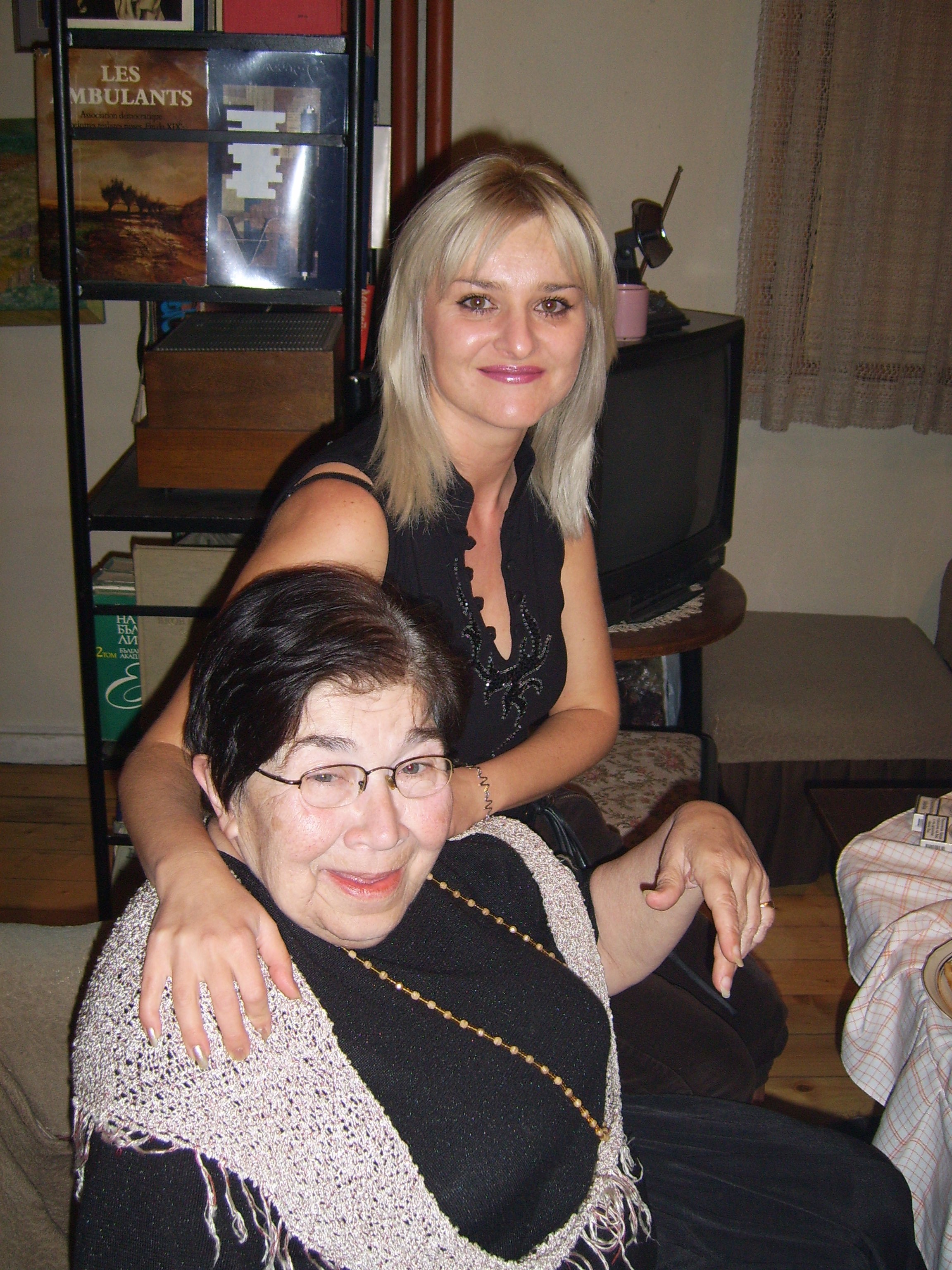Sevdalina Panayotova with her student Shinka Taleva, who has played a number of major roles in the theatre spectacles of Sevdalina Panayotova - 'Little Prince', 'The Dream of Prospero' and others. Chepelare, 2007.