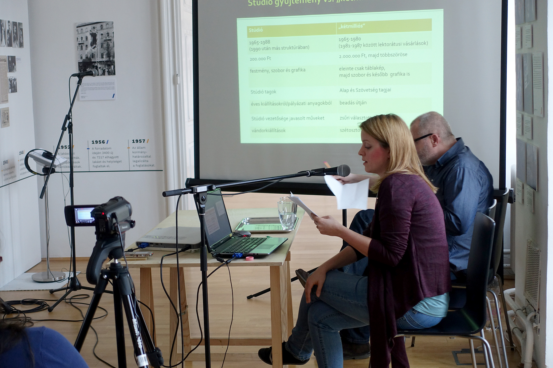 Mónika Zombori at the From Grey Zone to Cultural Dissent conference in Kassák Museum, Budapest, 2017.