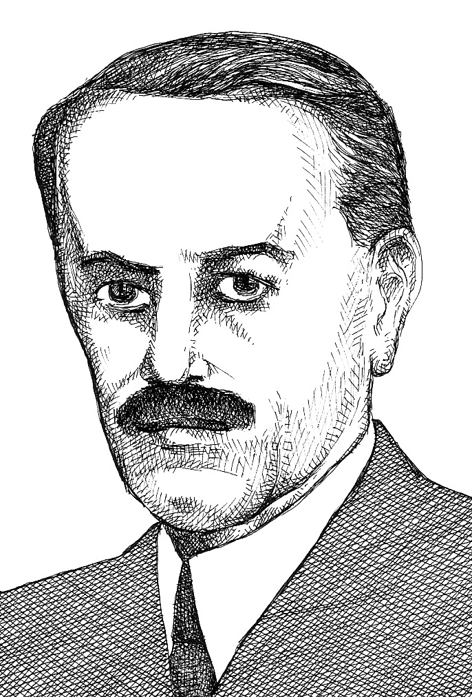 Elemér Jakabffy publicist and politician by graphic artist Sándor Muhi.
