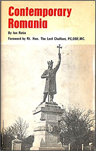 Front cover of the book: Rațiu, Ion. Contemporary Romania: Her Place in World Affairs (1975)