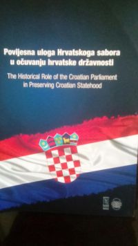 The cover of the exhibition catalogue The historical Role of the Croatian Parliament in Preserving Croatian Statehood  (2016.)