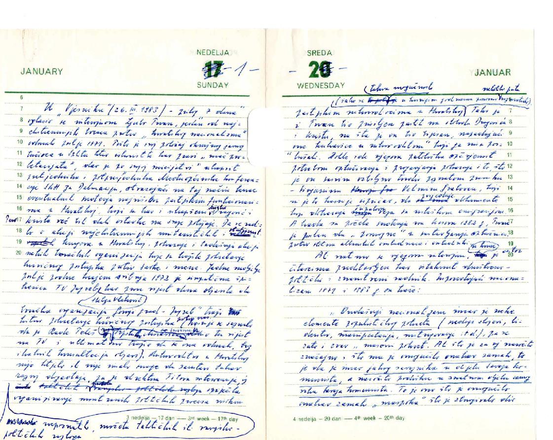 Centre for Democracy and Law Miko Tripalo, Miko Tripalo Personal Papers. About the mass movement in Croatia, 1984, 7.1.1.. Manuscript MTPhotograph received by electronic mail; Sender Vanja Mladineo