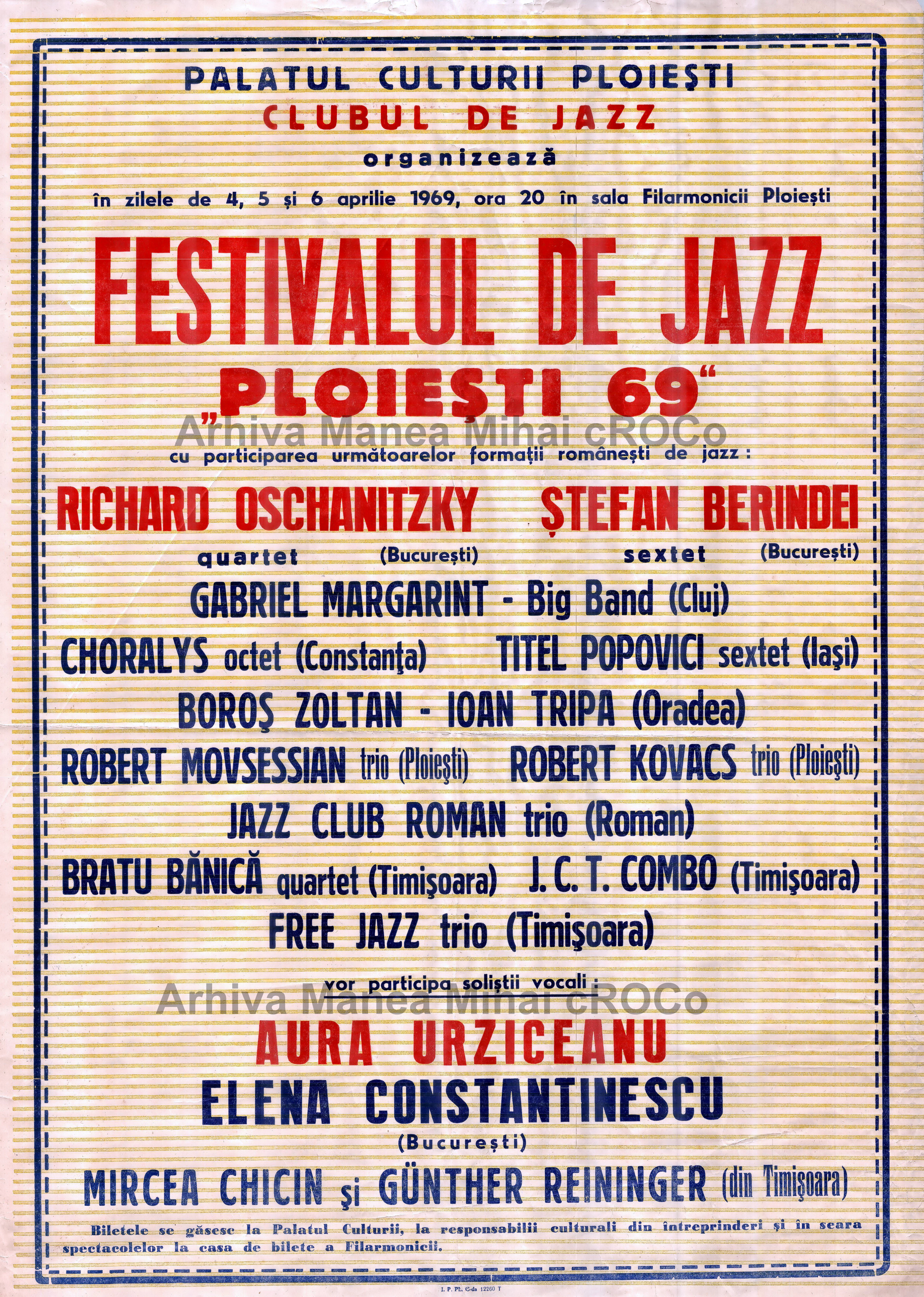 Jazz festival poster, April 1969