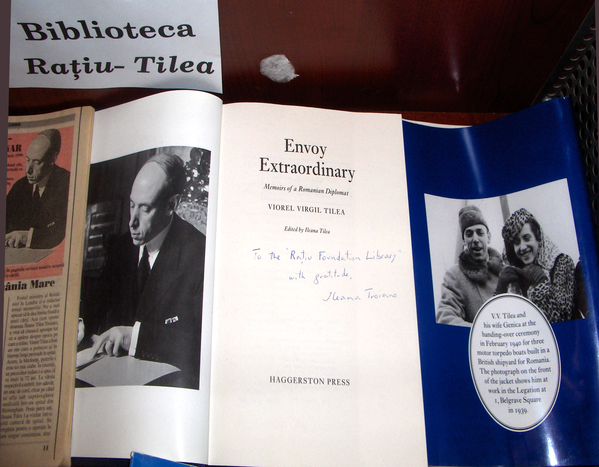 Publications displayed during the festive opening of the Raţiu–Tilea Reading Room at BCU Cluj-Napoca, 5 June 2009