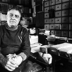 Adrian Marino in his study in the 1980s