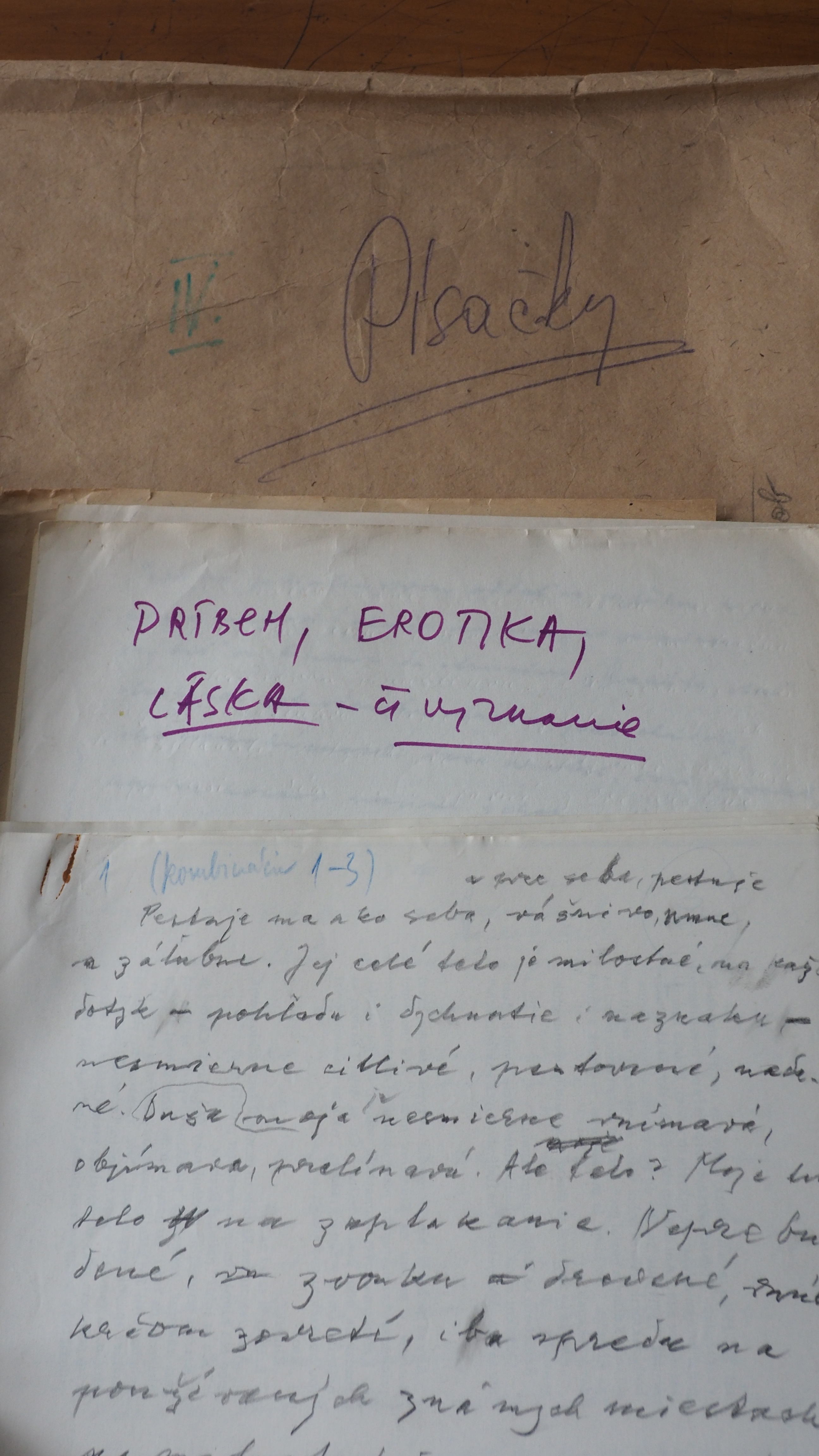 Tatarka, Dominik. Písačky. 1976-1978. Manuscript