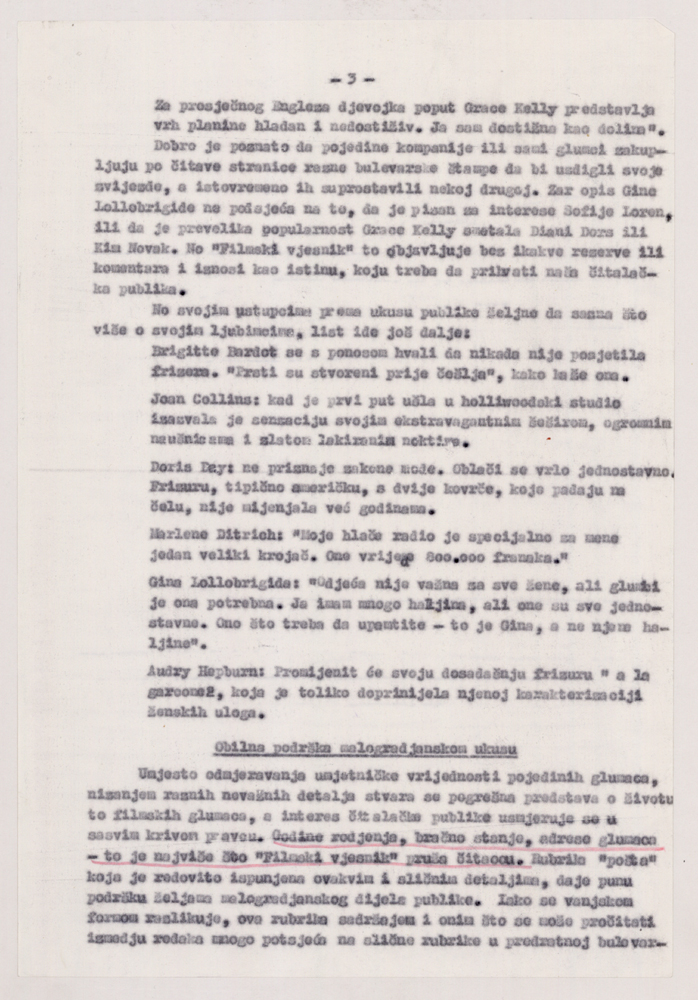 Page 3 of the analysis of the Film News magazin writing.