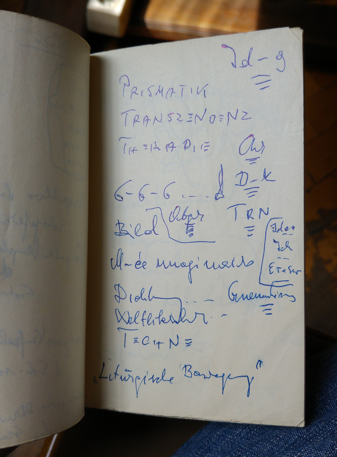 A page from the notebooks of Lajos Szabó created during his emigration years.
