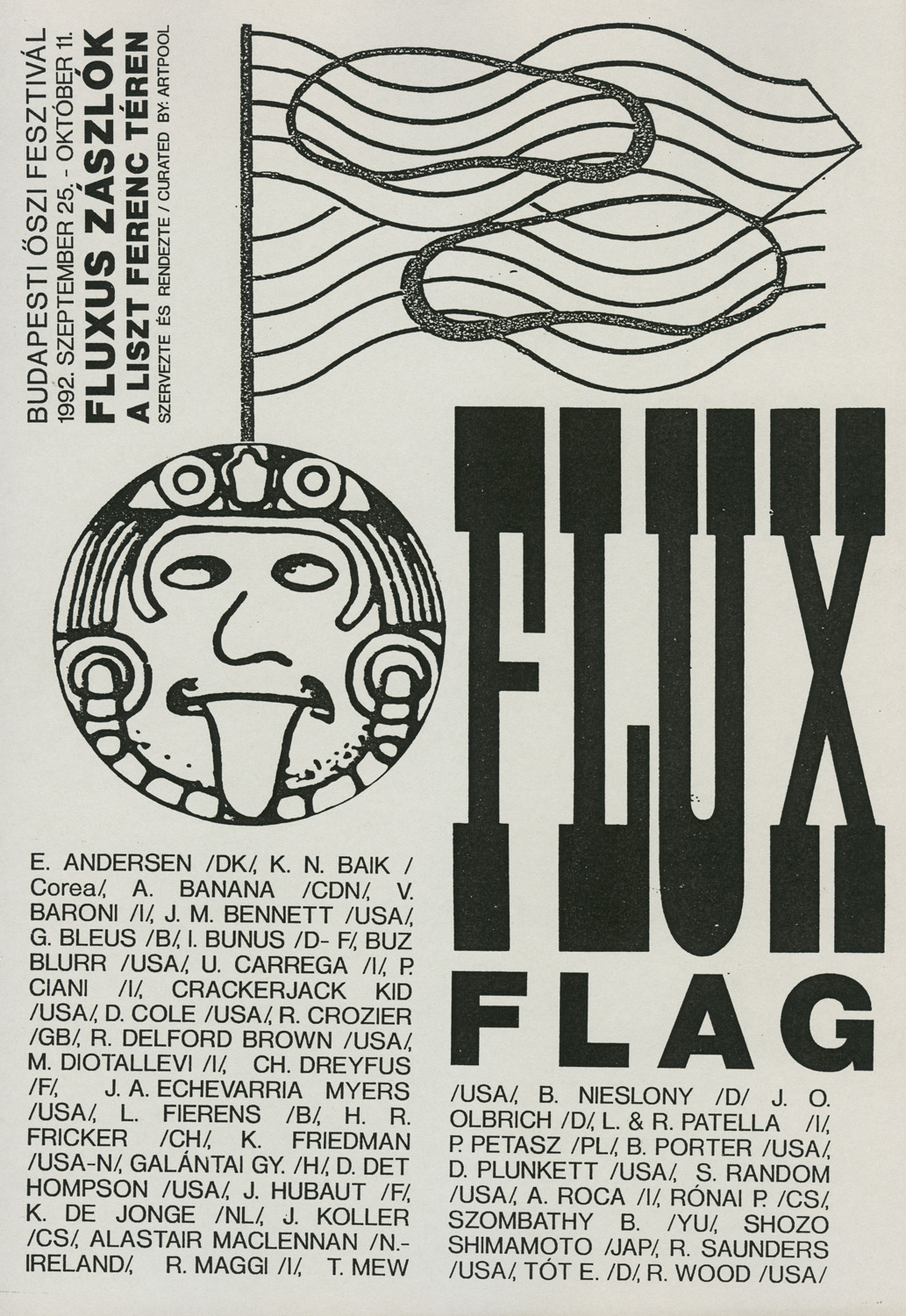 Cover of the bookwork catalogue of the Flux Flag exhibition, Artpool, Budapest, 1992