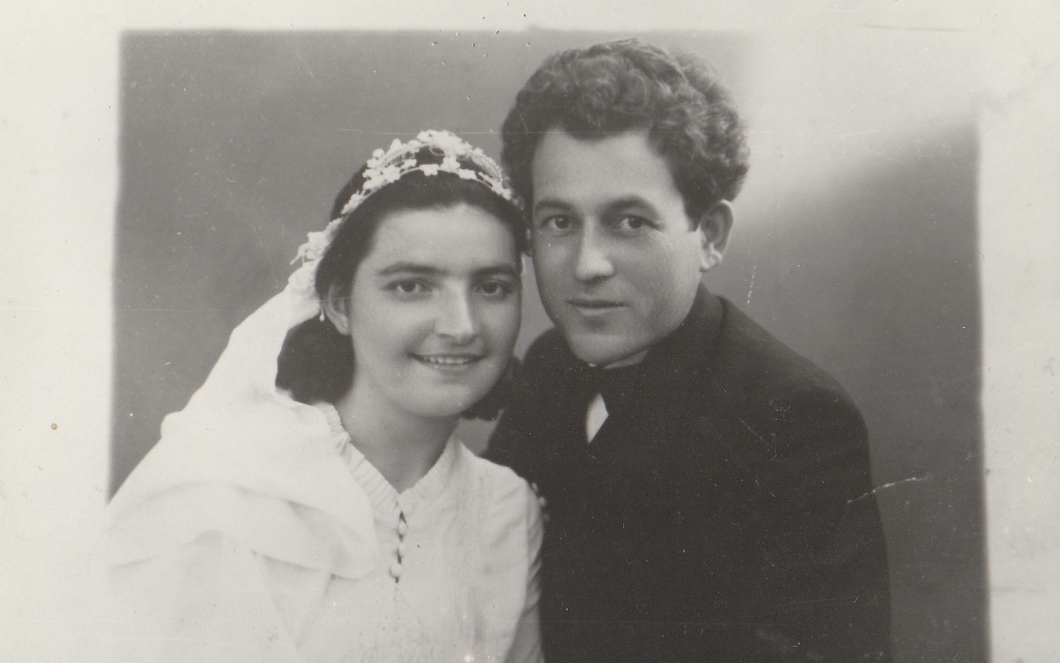 Wedding Photograph of the couple Marika and Dimitar Stoyanovi, 1939, Pernik region.