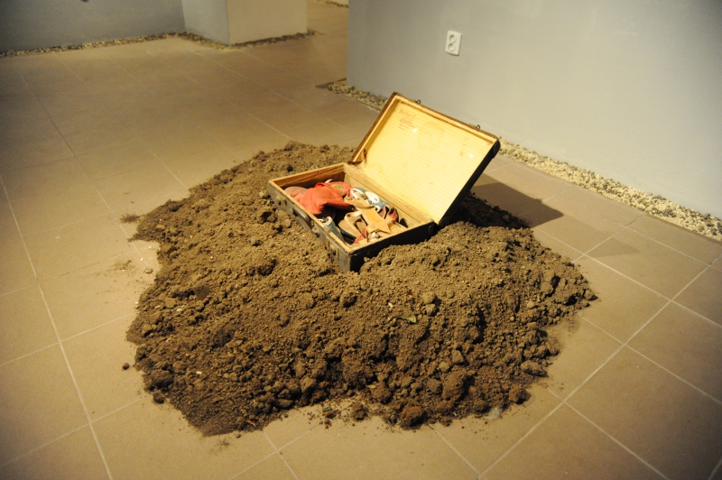 Imre Baász: The Burial of the Suitcase, performance, 1979