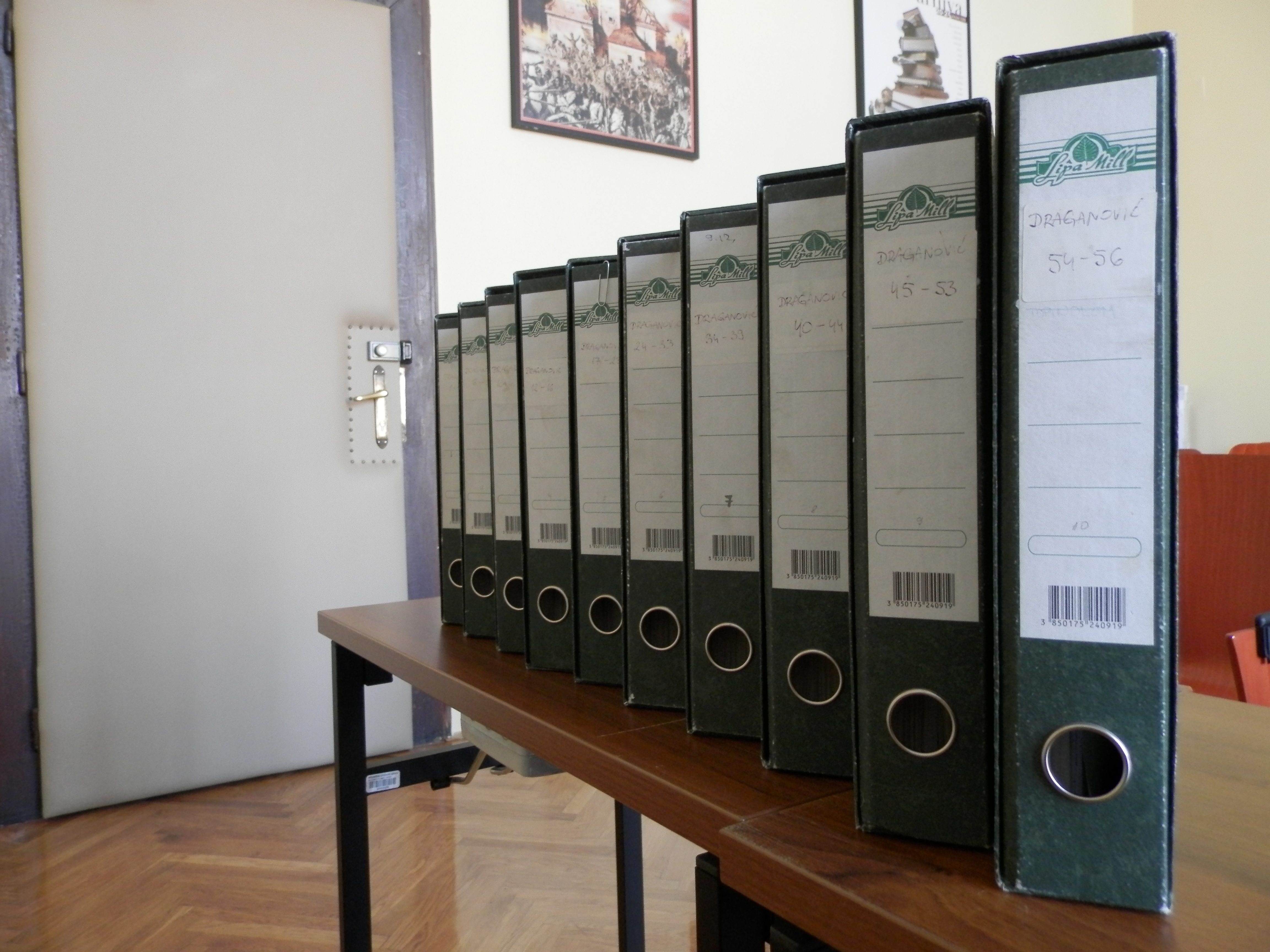 Filing folders of the Krunoslav Draganović's Collection on World War II and Postwar Victims at the Croatian State Archives (2017-01-10).