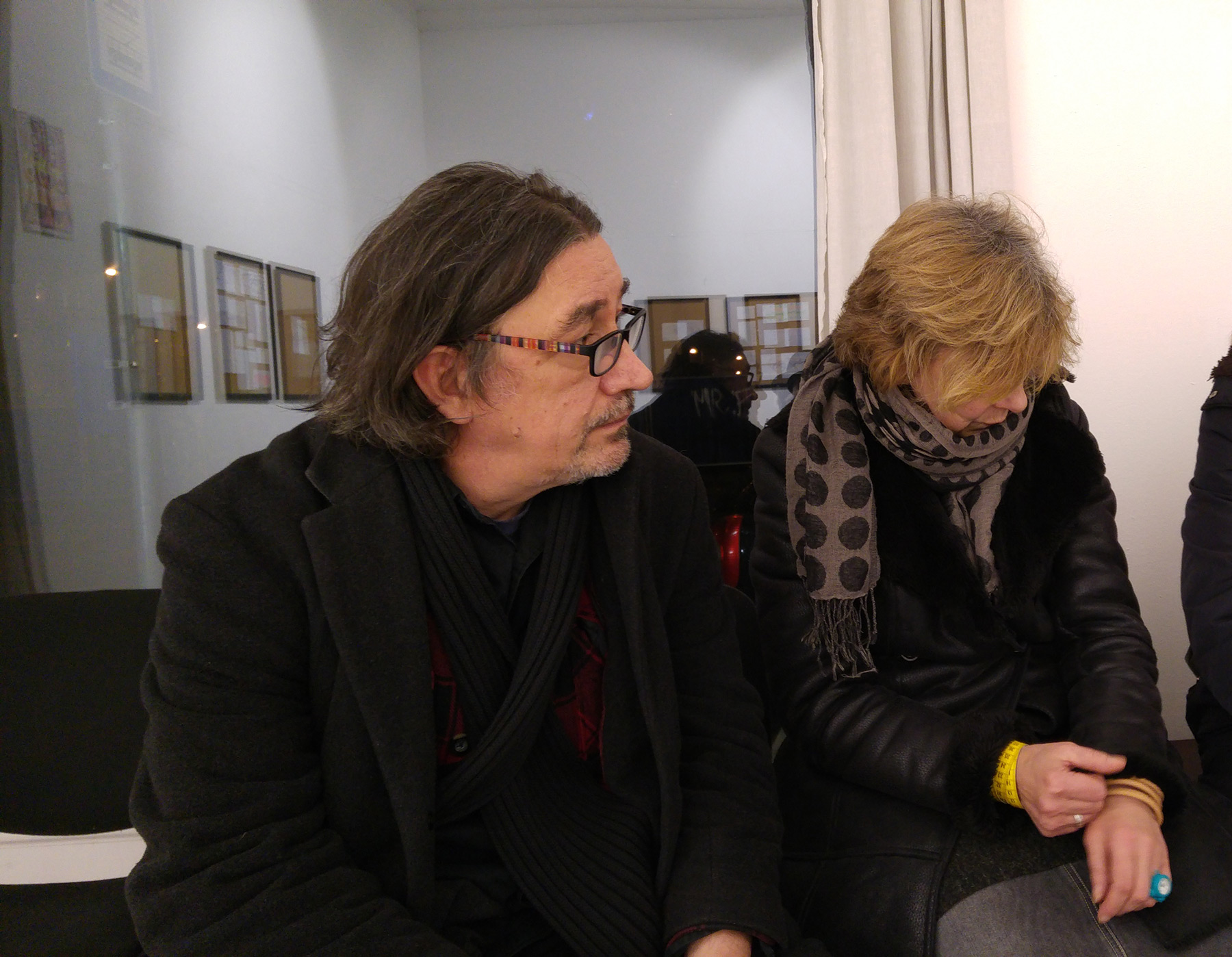 Tibor Várnagy and his wife at an opening in the Liget Gallery, 2018