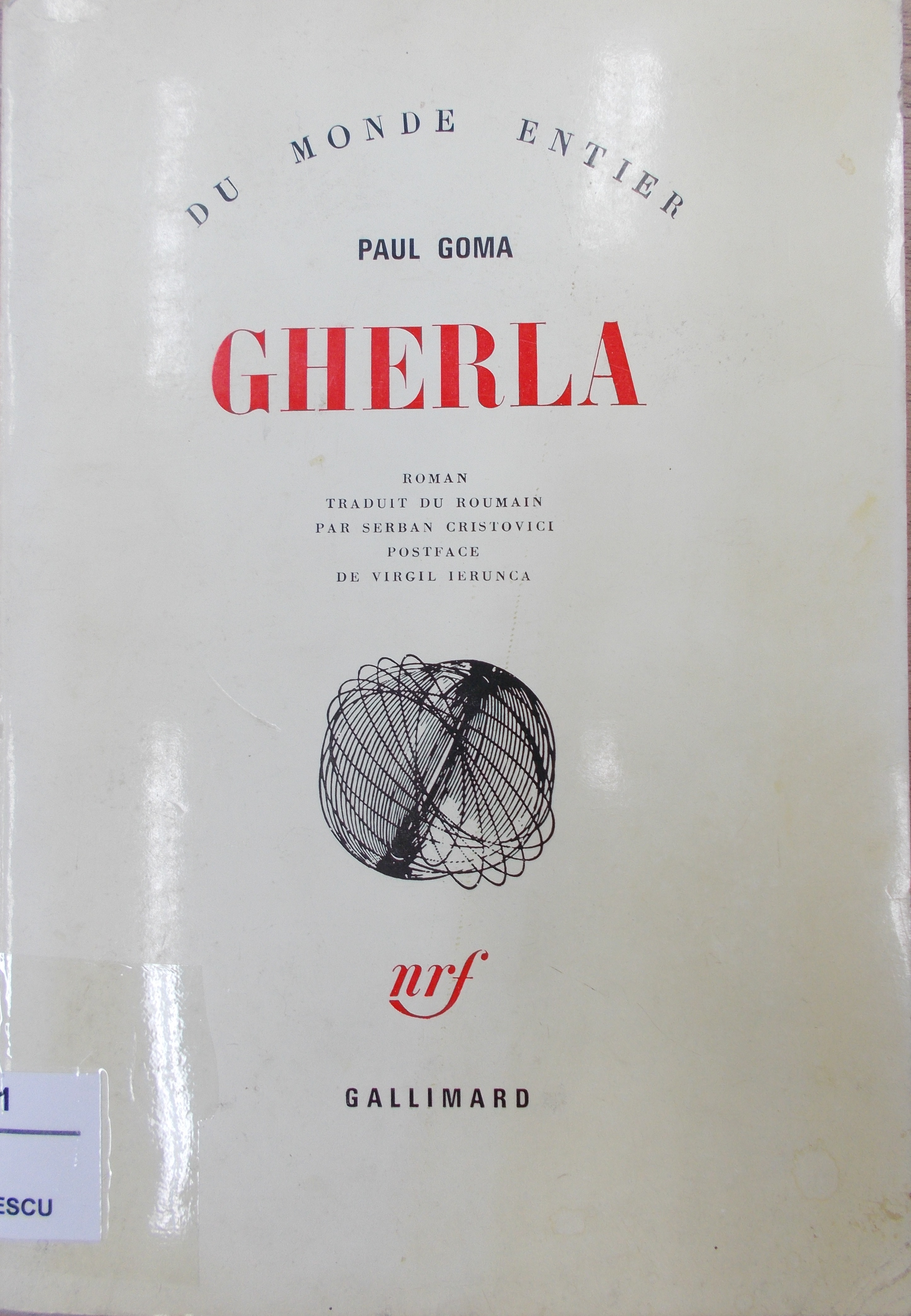 Front cover of the book Gherla by Paul Goma
 