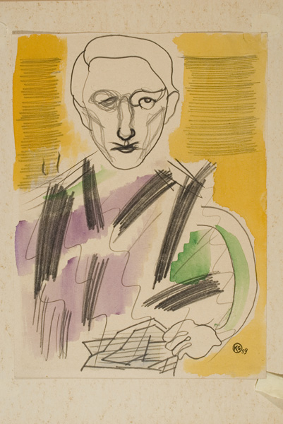 Kovásznai, György: Portrait of dr. Végh, László, mixed media on paper, 32 × 24 cm, unsigned, 1959.