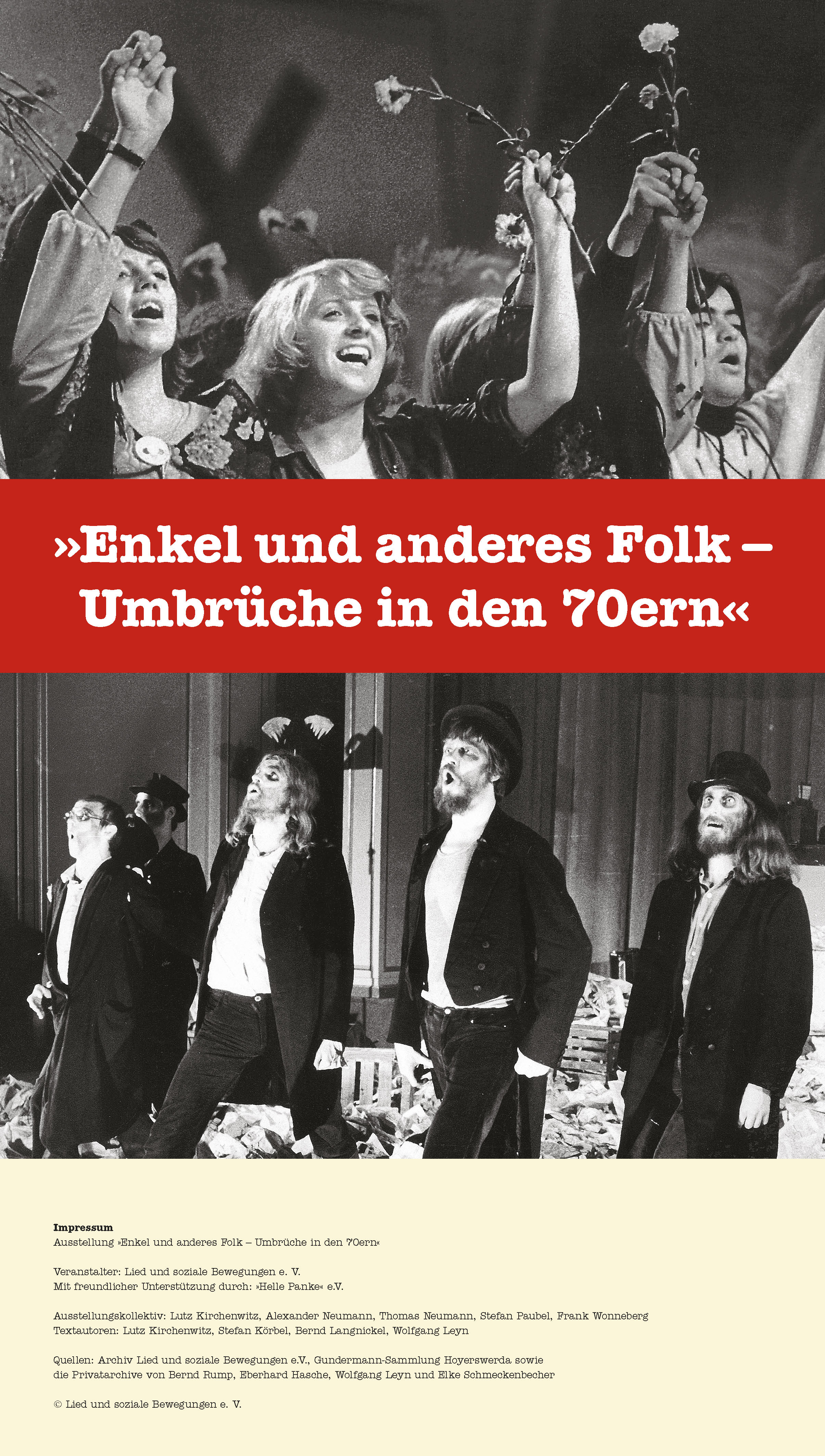 Poster für die Ausstellung Enkel und anderes Folk - Umbrüche in den 70ern 