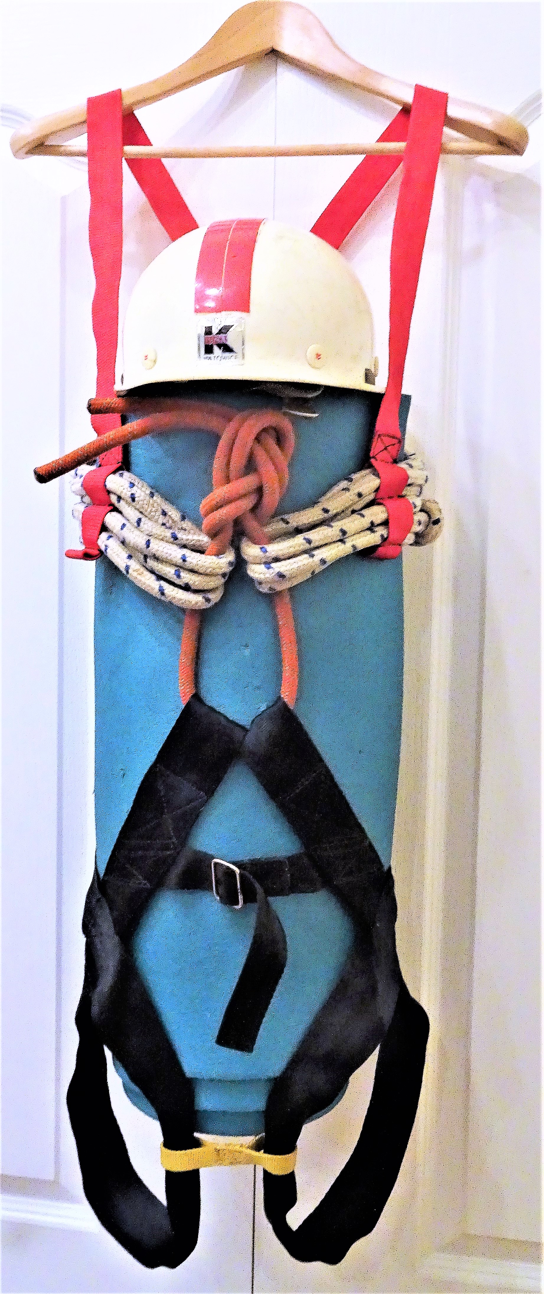 Climbing helmet and harness by Anonymous Mountaineer 