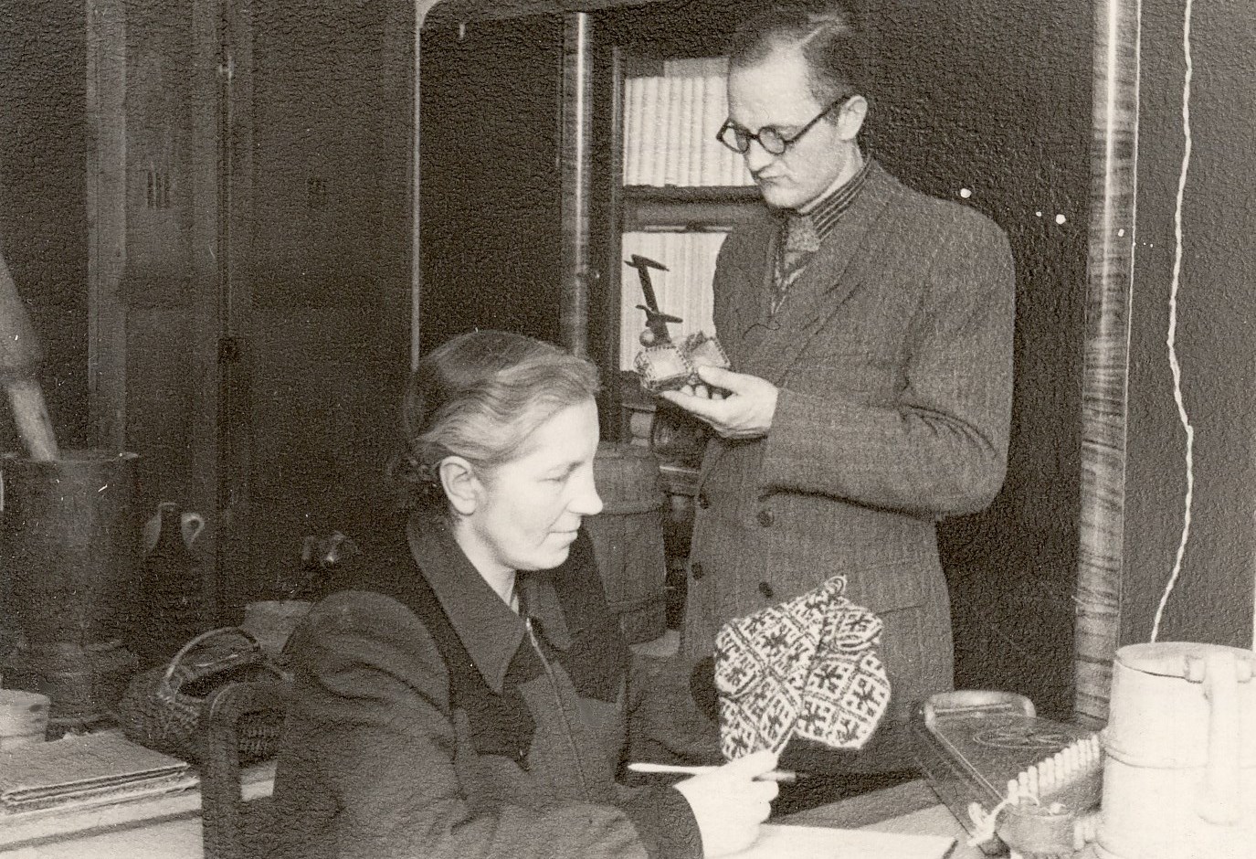 Elza Rudenāja and Vladislavs Urtāns, February 1953.MNMZarh.1048