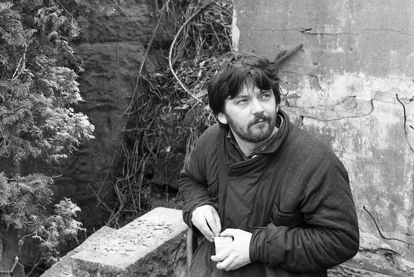 Béla Nóvé at Házsongárd cemetary of Cluj / Kolozsvár / Clausenburg, Romania, Spring 1987