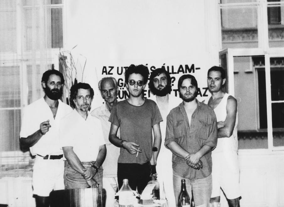 Inconnu group, from left: balról: Tibor Philip, Ferenc Kőszeg, Tibor Pákh, Róbert Pálinkás, Ferenc Kelemen, Péter Bokros, Gyula Erdei, dr. in 1988.