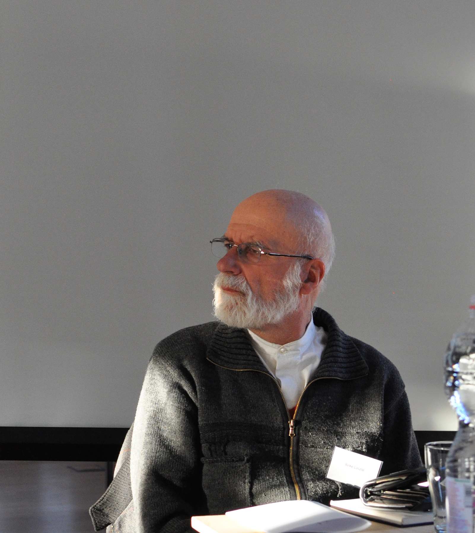 László Beke at the From Grey Zone to Cultural Dissent conference in the Kassák Museum, Budapest, 2017.