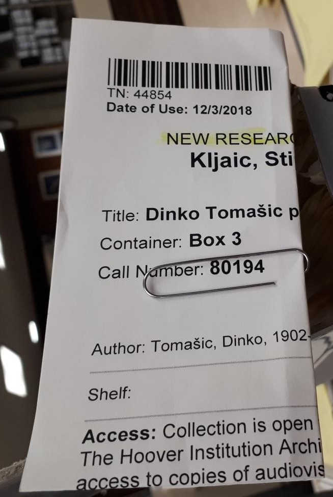Dinko Tomašić Collection