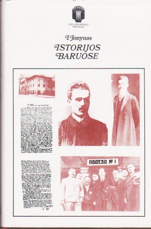 The cover of Ignas Jonynas' book Istorijos baruose (published in 1984).