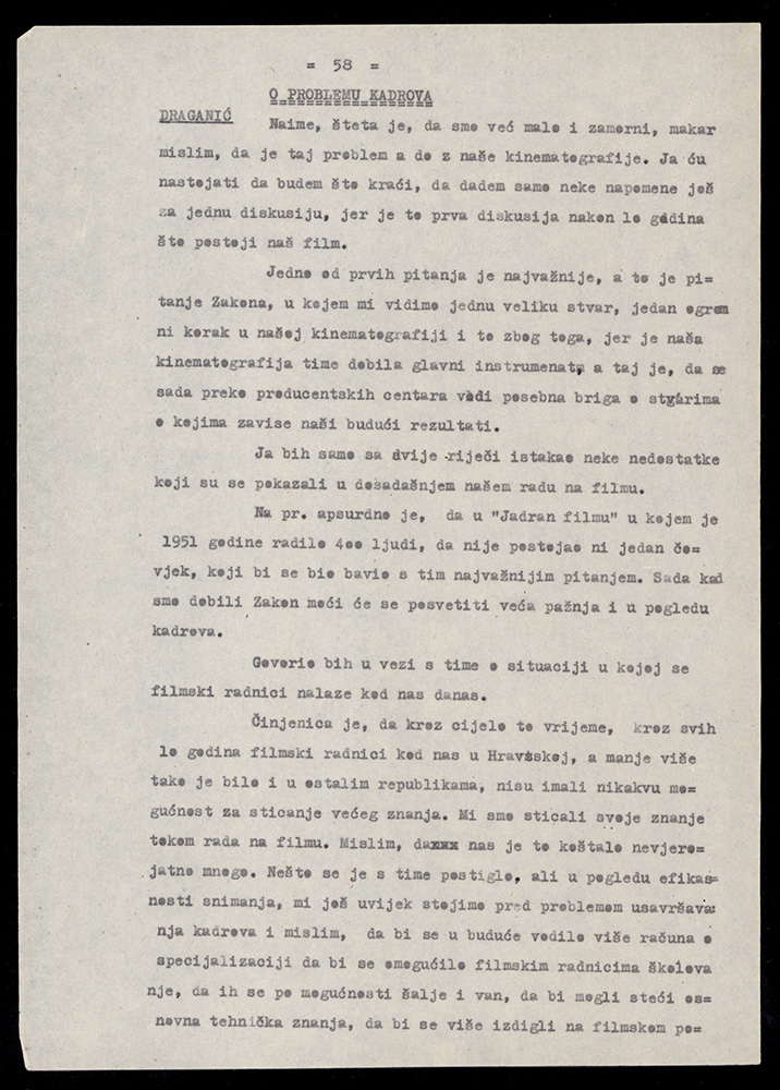 Stenografski zapisnik sa sastanka Ideološke komisije CK SKH i Komisije za kulturno-prosvjetna pitanja GO SSRNH, 4. lipnja 1956. 