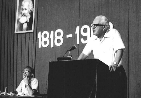 Herbert Marcuse speaking at the Korčula Summer School in 1968.