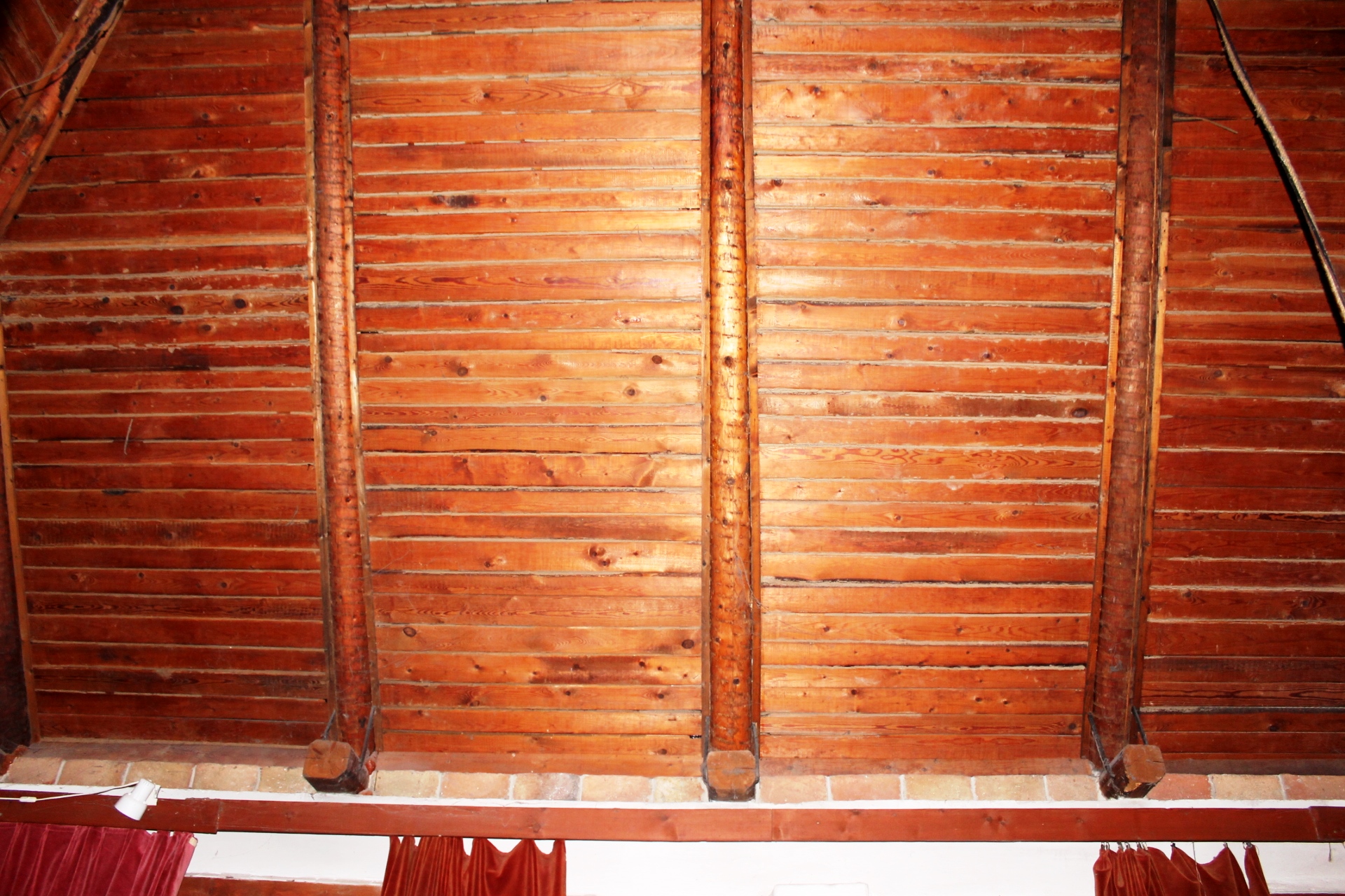 The wooden ceiling in the room named 'common'