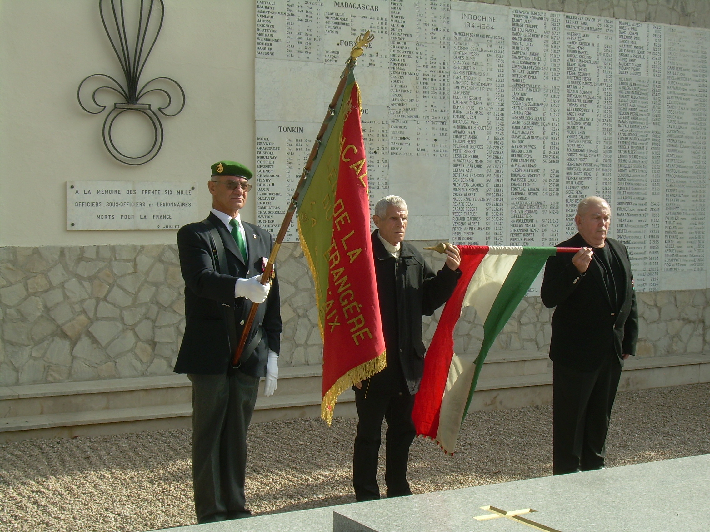 Hungarian veteran legionists' commemoration of the 1956 revolution, 23rd October 2011 Puyloubier, South of France