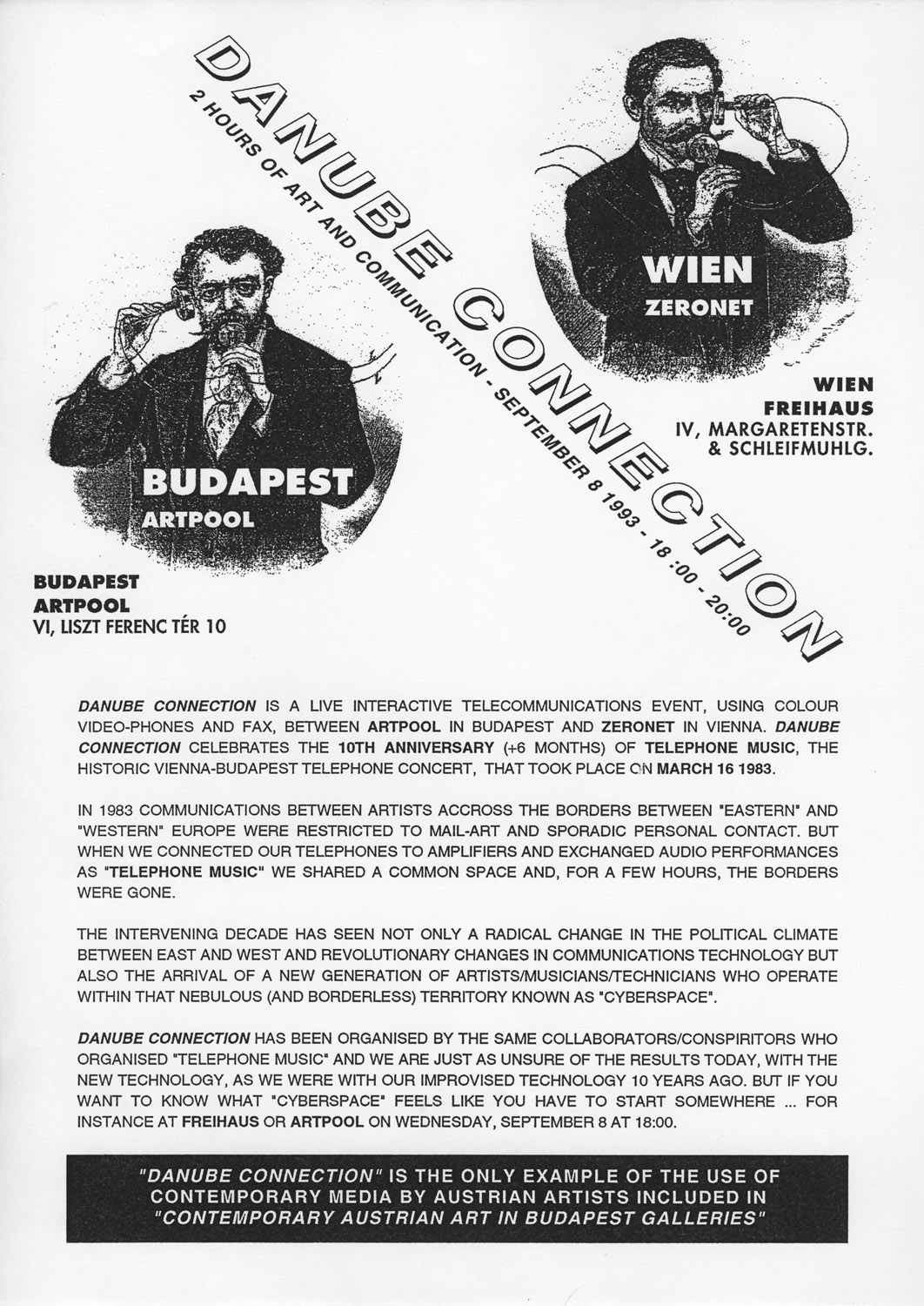 Press release by Zeronet for Danube Connection, 1993