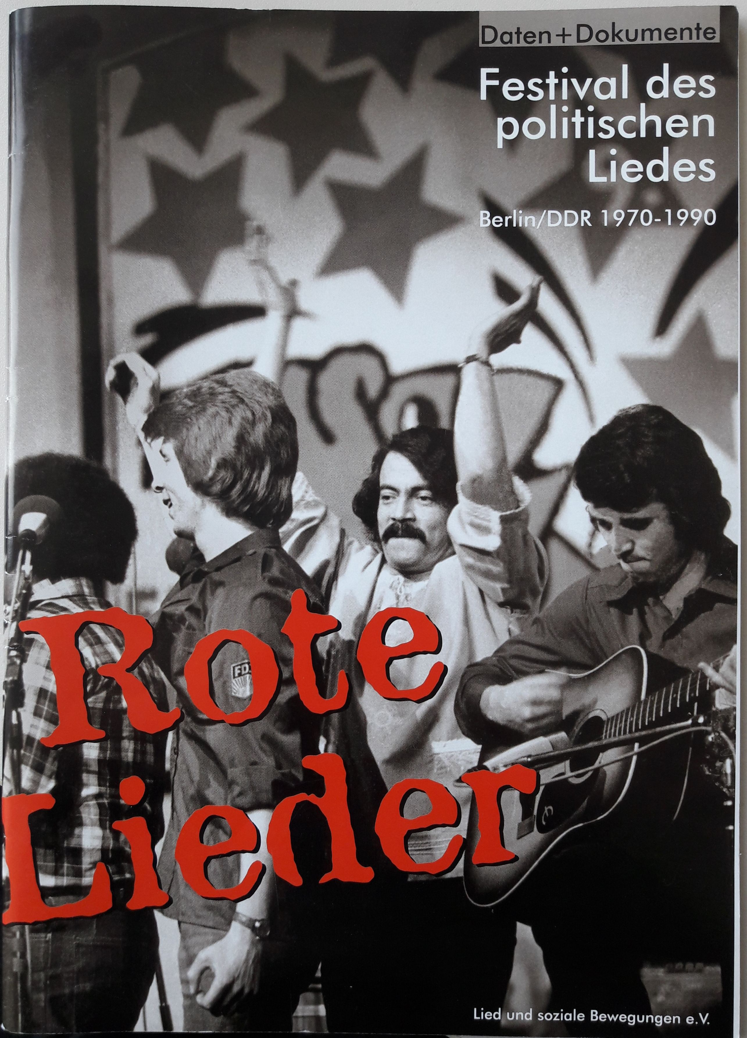 Cover 'Rote Lieder. Daten + Dokumente Festival des politischen Liedes, Berlin 1970-1990.'