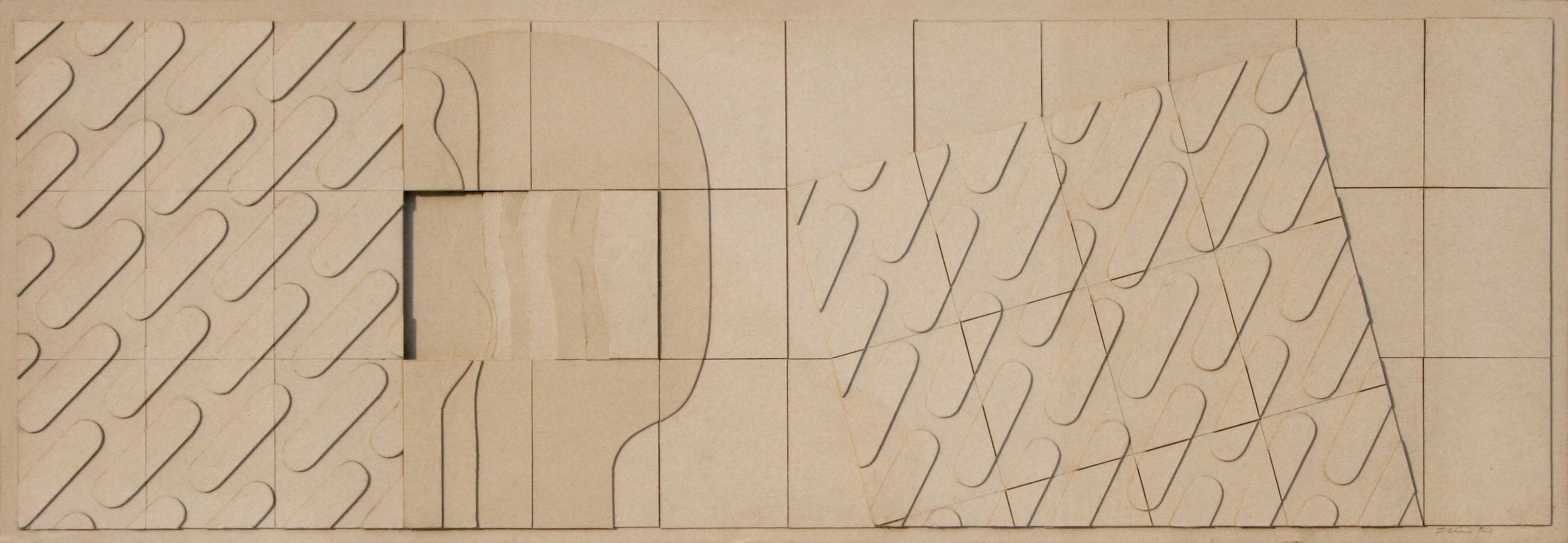 Deim, Pál: Cardboard relief, 1981, cardboard