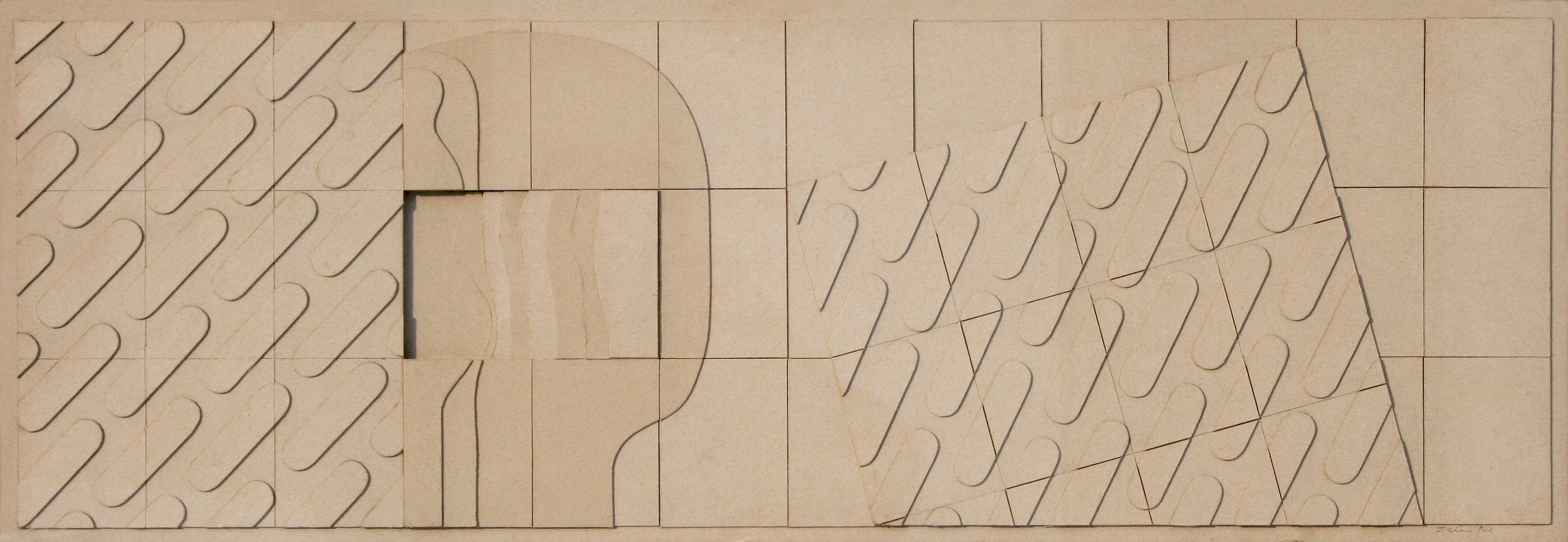 Deim, Pál: Cardboard relief, 1981, cardboard