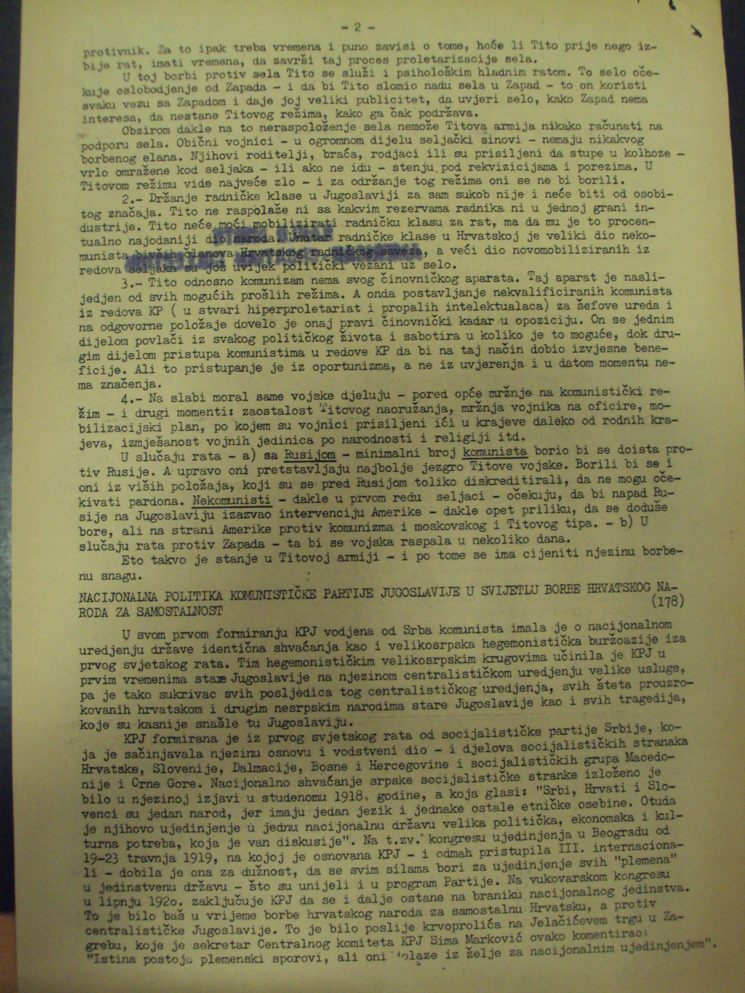 Čengić, Aziz. National policies of the Communist Party of Yugoslavia in the light of the Croatian people's struggle for independence [Nacionalna politika Komunističke partije Jugoslavije u svijetlu borbe hrvatskog naroda za samostalnost] (Croatian Home), 1950. Article 