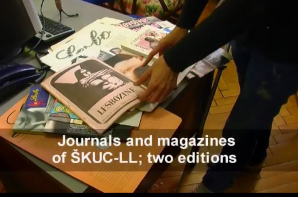 Screenshot from the documentary film Relations. 25 years of the lesbian group ŠKUC-LL, Ljubljana, 2012.