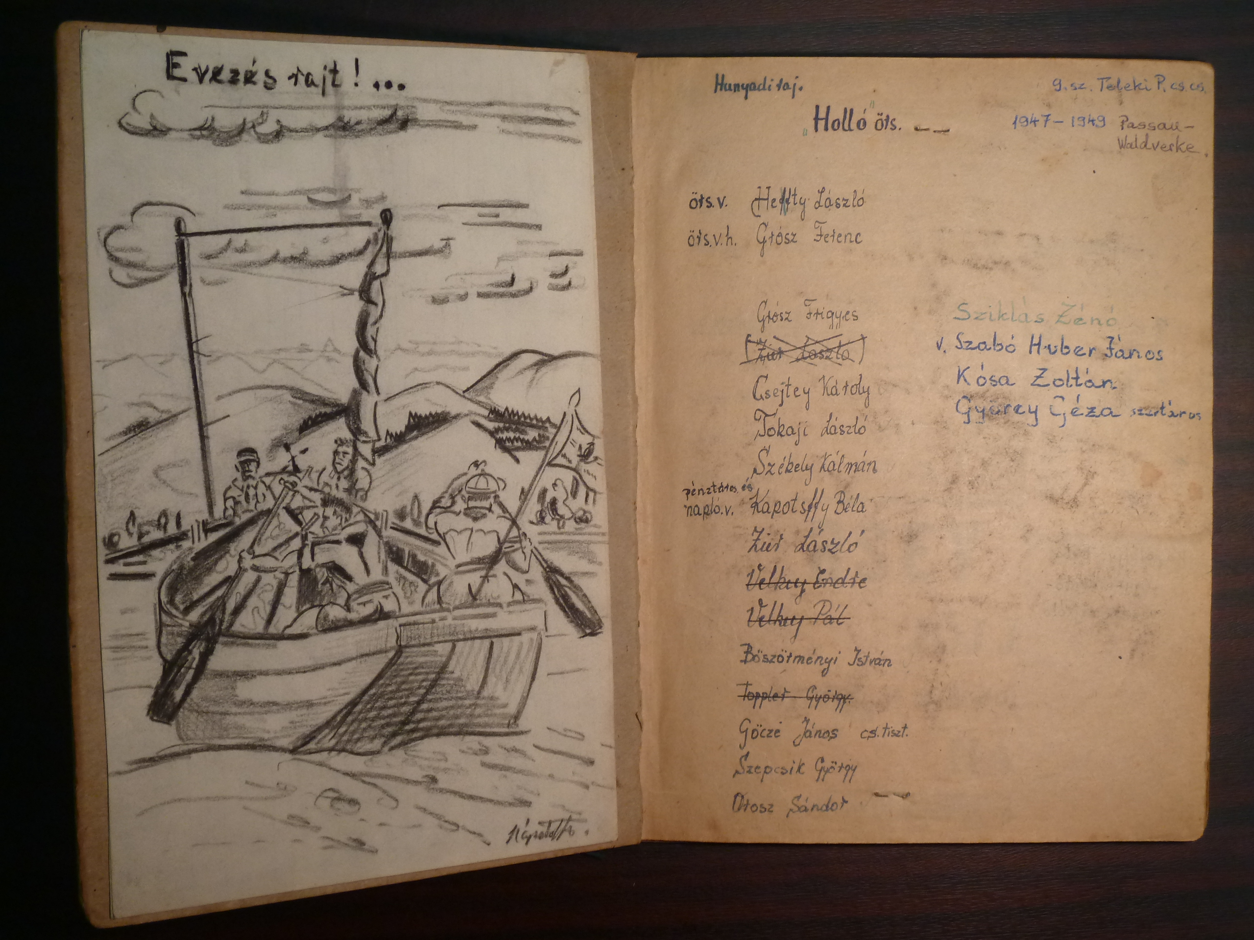 Diary of the emigrant Hungarian boyscout peleton 'Raven' - Passau, Germany 1947-1949
