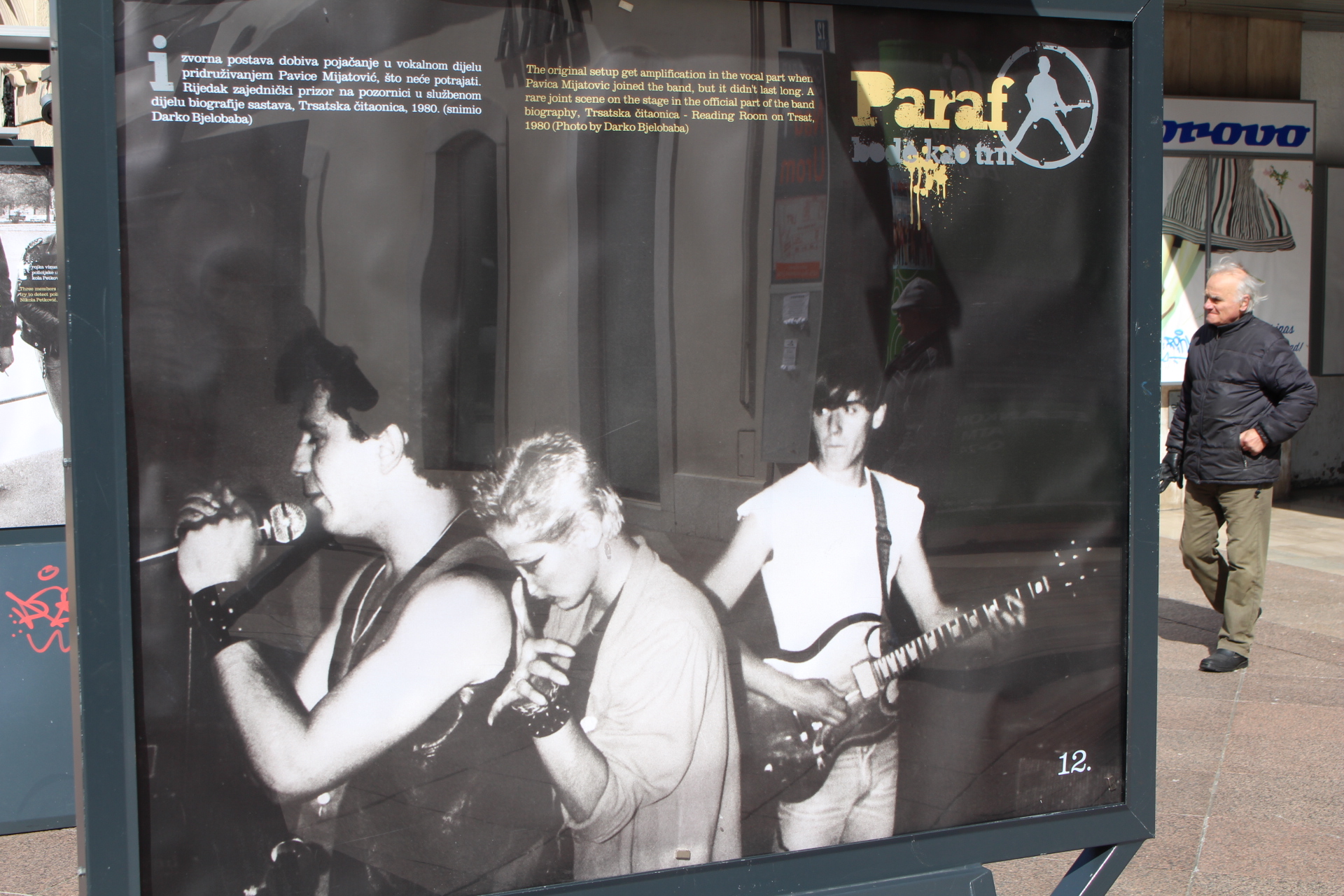 Photography from the of the exhibition that was organized by Velid Đekić in 2018 on the fortieth anniversary of the first official concert by the Rijeka punk band Paraf.