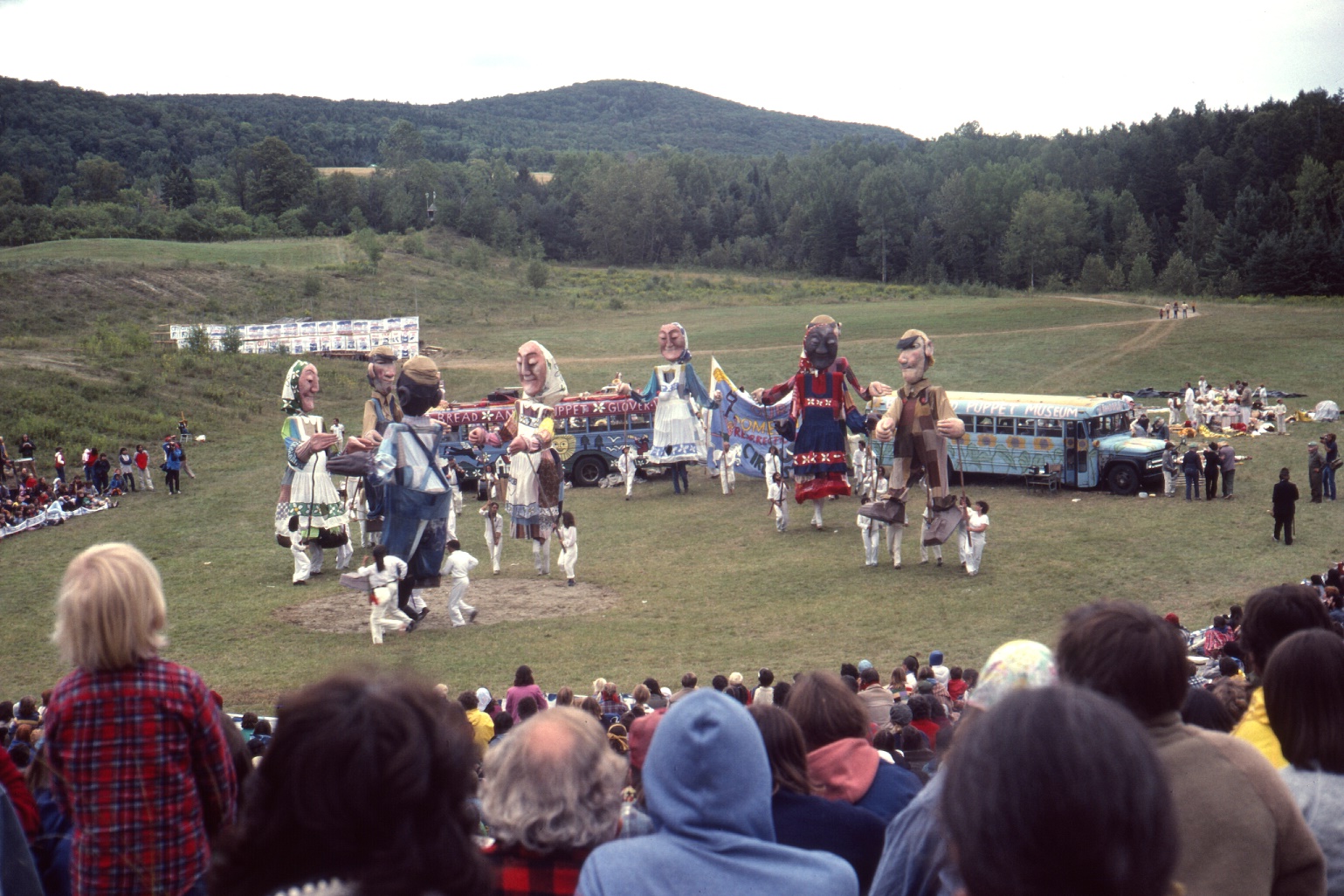 Performance of the Bread and Puppet Theater.