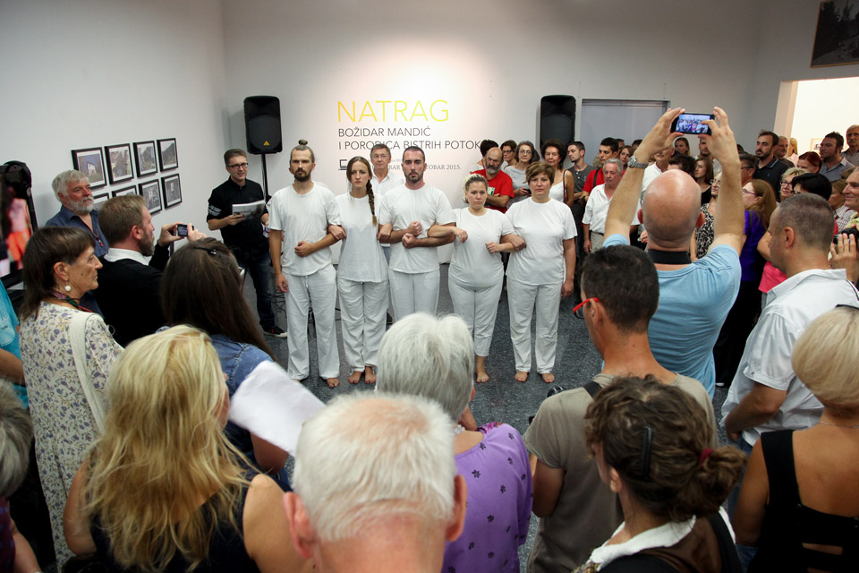 Performance of “The Family of Clear Streams” at the opening of the exhibition in The Museum of Contemporary Art Vojvodina, Novi Sad, 17 September 2015