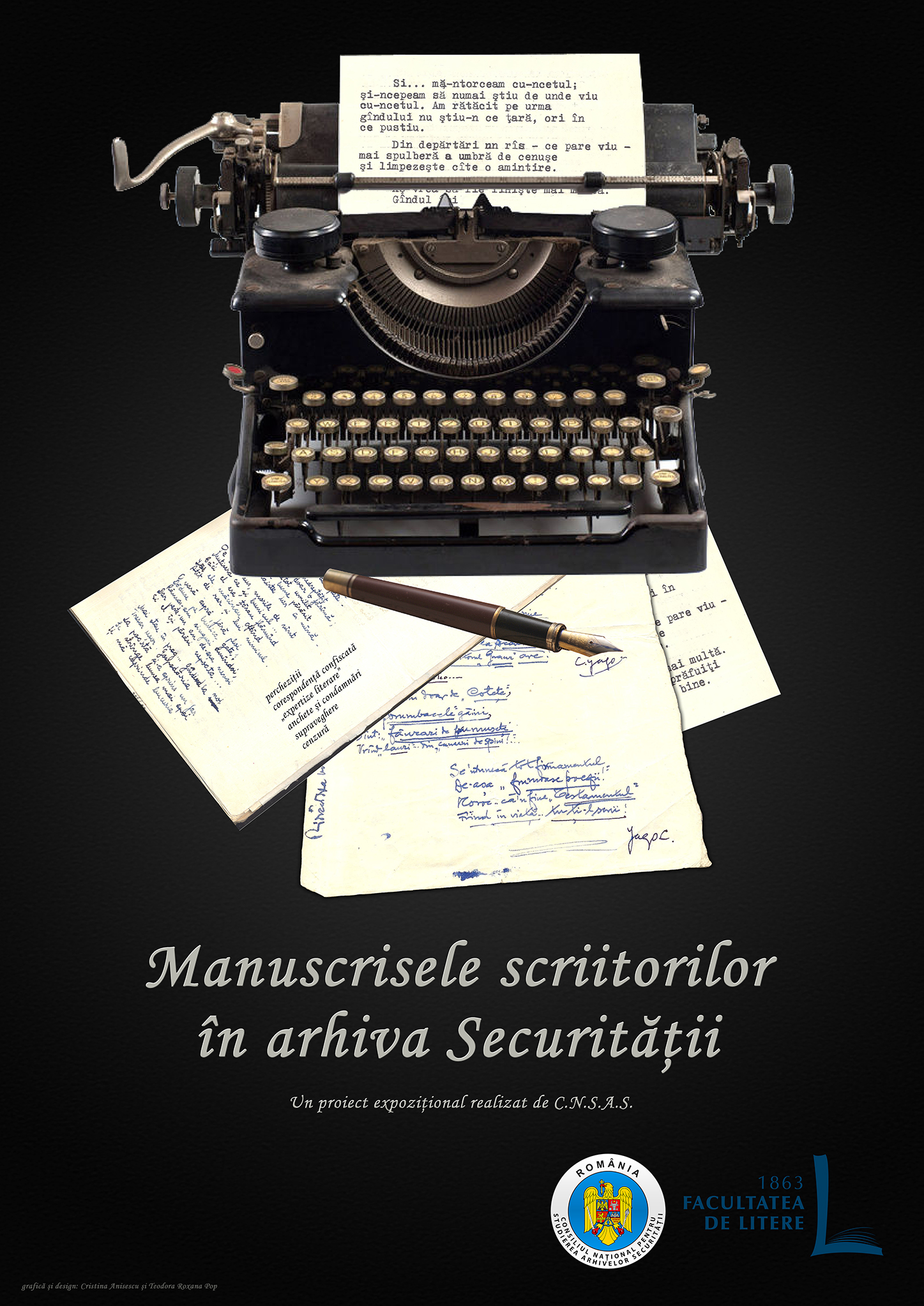 Afiș al expoziției 'Manuscrise Confiscate' la CNSAS